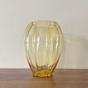 George Sakier for Fostoria - Amber Ribbed Glass Vase